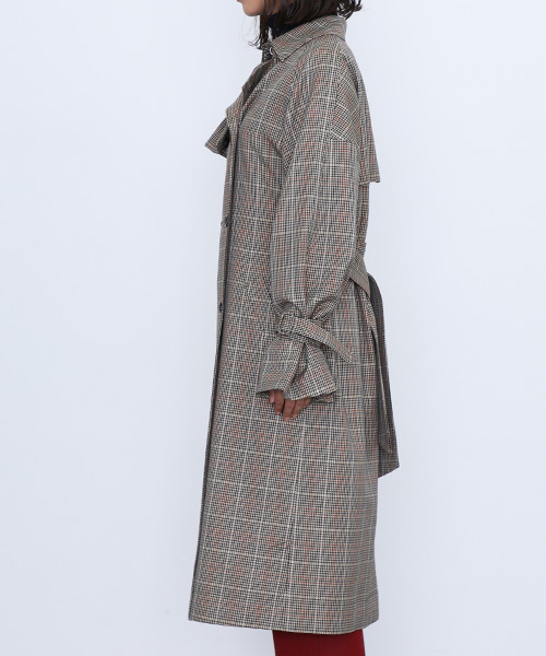 STUDIOUS（ステュディオス）の「【STUDIOUS】クラウンボリュ-ムトレンチ（ダウンジャケット/コート・レディース・マルチ/ベージュ/ネイビー・0/1）」の9枚目の写真