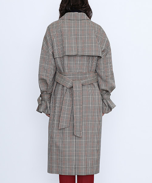 STUDIOUS（ステュディオス）の「【STUDIOUS】クラウンボリュ-ムトレンチ（ダウンジャケット/コート・レディース・マルチ/ベージュ/ネイビー・0/1）」の10枚目の写真