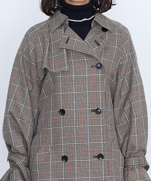 STUDIOUS（ステュディオス）の「【STUDIOUS】クラウンボリュ-ムトレンチ（ダウンジャケット/コート・レディース・マルチ/ベージュ/ネイビー・0/1）」の11枚目の写真