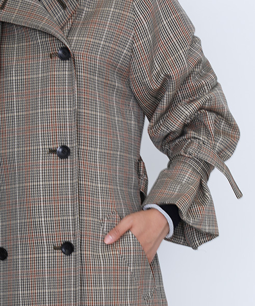 STUDIOUS（ステュディオス）の「【STUDIOUS】クラウンボリュ-ムトレンチ（ダウンジャケット/コート・レディース・マルチ/ベージュ/ネイビー・0/1）」の12枚目の写真