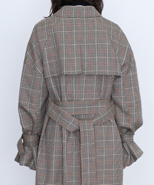 STUDIOUS（ステュディオス）の「【STUDIOUS】クラウンボリュ-ムトレンチ（ダウンジャケット/コート・レディース・マルチ/ベージュ/ネイビー・0/1）」の14枚目の写真