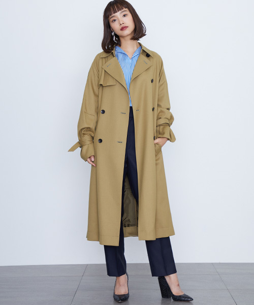 STUDIOUS（ステュディオス）の「【STUDIOUS】クラウンボリュ-ムトレンチ（ダウンジャケット/コート・レディース・マルチ/ベージュ/ネイビー・0/1）」の17枚目の写真