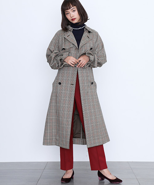 STUDIOUS（ステュディオス）の「【STUDIOUS】クラウンボリュ-ムトレンチ（ダウンジャケット/コート・レディース・マルチ/ベージュ/ネイビー・0/1）」の19枚目の写真