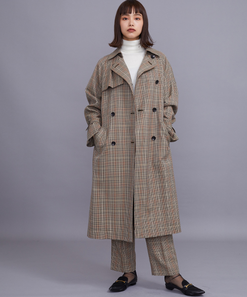 STUDIOUS（ステュディオス）の「【STUDIOUS】クラウンボリュ-ムトレンチ（ダウンジャケット/コート・レディース・マルチ/ベージュ/ネイビー・0/1）」の21枚目の写真