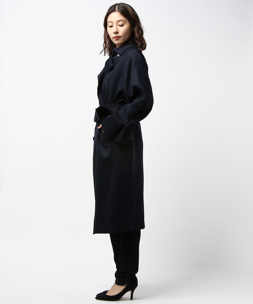 STUDIOUS（ステュディオス）の「【STUDIOUS】クラウンボリュ-ムトレンチ（ダウンジャケット/コート・レディース・マルチ/ベージュ/ネイビー・0/1）」の6枚目の写真