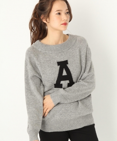 niko and...（ニコアンド）の「オリジナルロゴプルオーバーニット（ニット/セーター・レディース・ブラック/グレー・MEDIUM/LARGE）」の2枚目の写真