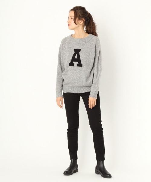 niko and...（ニコアンド）の「オリジナルロゴプルオーバーニット（ニット/セーター・レディース・ブラック/グレー・MEDIUM/LARGE）」の12枚目の写真