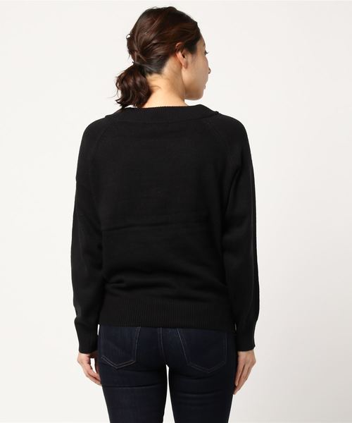 niko and...（ニコアンド）の「オリジナルロゴプルオーバーニット（ニット/セーター・レディース・ブラック/グレー・MEDIUM/LARGE）」の4枚目の写真