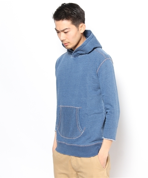 CIAOPANIC（チャオパニック）の「【indigos】INDIGO8分プルパーカ（パーカー・メンズ・ブルー/ネイビー・MEDIUM/LARGE）」の4枚目の写真