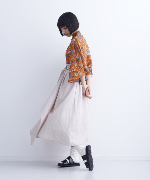 MERLOT（メルロー）の「花柄フレアシフォンブラウス1522（シャツ
