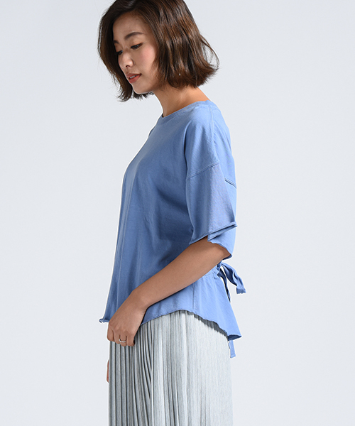 LIPSTAR（リップスター）の「ピグメント加工バックリボンカットソー（Tシャツ/カットソー・レディース・オフホワイト/ブラック/ブルー/グリーン系その他2・M）」の14枚目の写真