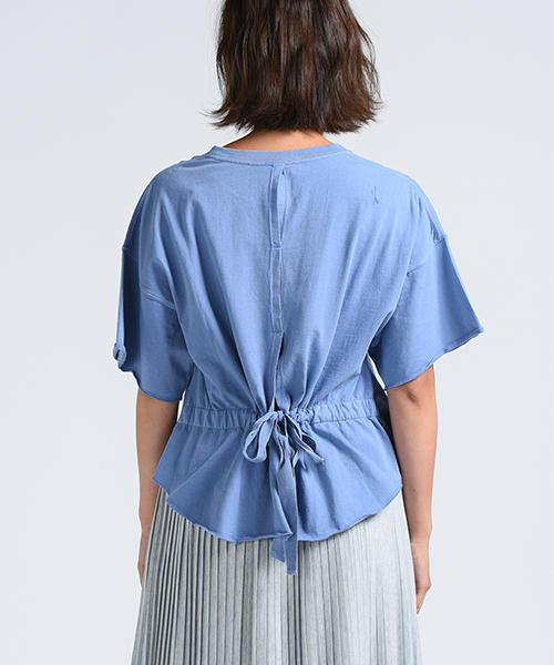 LIPSTAR（リップスター）の「ピグメント加工バックリボンカットソー（Tシャツ/カットソー・レディース・オフホワイト/ブラック/ブルー/グリーン系その他2・M）」の12枚目の写真