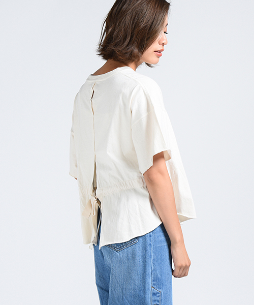 LIPSTAR（リップスター）の「ピグメント加工バックリボンカットソー（Tシャツ/カットソー・レディース・オフホワイト/ブラック/ブルー/グリーン系その他2・M）」の11枚目の写真