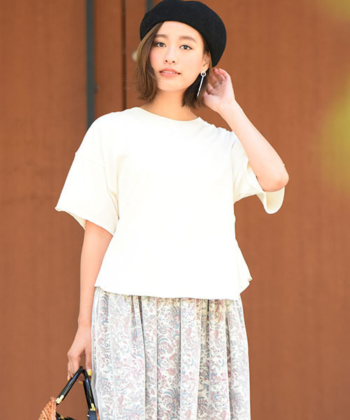 LIPSTAR（リップスター）の「ピグメント加工バックリボンカットソー（Tシャツ/カットソー・レディース・オフホワイト/ブラック/ブルー/グリーン系その他2・M）」の21枚目の写真