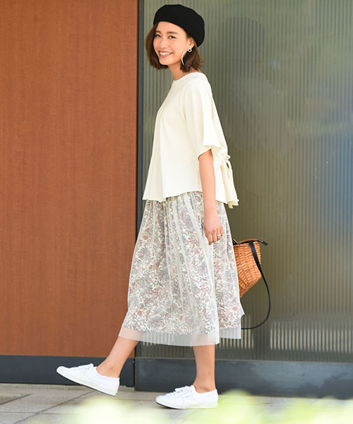 LIPSTAR（リップスター）の「ピグメント加工バックリボンカットソー（Tシャツ/カットソー・レディース・オフホワイト/ブラック/ブルー/グリーン系その他2・M）」の16枚目の写真