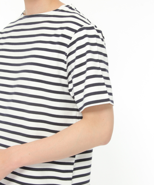 LAKOLE（ラコレ）の「【汗ジミ軽減】バスクボーダー半袖Tシャツ / LAKOLE（Tシャツ/カットソー・メンズ・グレー/ネイビー/ブルー/ベージュ/イエロー/オレンジ・LARGE/MEDIUM）」の18枚目の写真