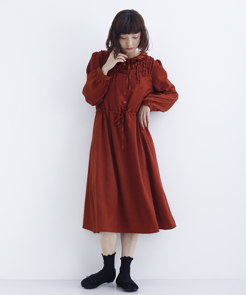 Merlot メルロー の フリルリボンドロストワンピース7773 ワンピース Wear