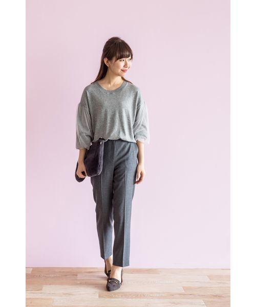 NATURAL BEAUTY BASIC（ナチュラルビューティーベーシック）の「【雑誌掲載】エコファークラッチ（クラッチバッグ・レディース・チャコールグレー/オフホワイト/グリーン・ﾌﾘ-）」の15枚目の写真