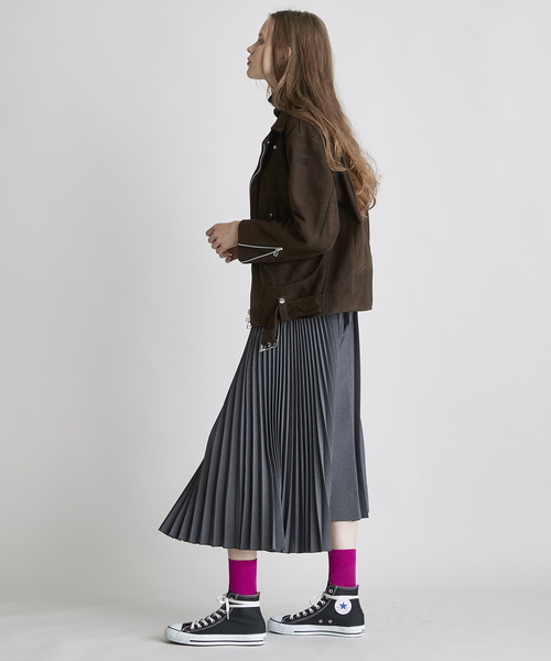 TRUNO by NOISE MAKER（トルノバイノイズメーカー）の「BIGライダースジャケット(羊革スエード)（ライダースジャケット・レディース・ダークブラウン・38/36）」の3枚目の写真