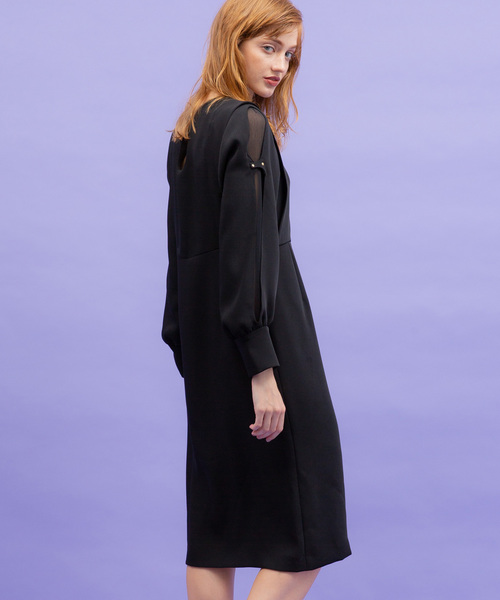 UNITED TOKYO(ユナイテッドトウキョウ)の「スプリットスリーブワンピース(ワンピース・レディース・ブラック/パープル・1)」の5枚目の写真