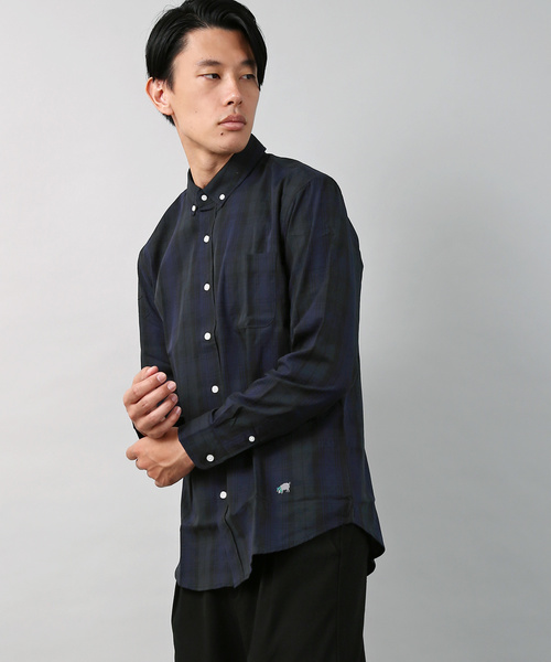 Ressaca(レサーカ)の「ブロードボタンダウンシャツ(シャツ/ブラウス・メンズ・ホワイト/ブラック/ネイビー/ブルー/ブラック×ホワイト/ブラック系その他/ブラウン系その他/グリーン系その他/ブルー系その他/ホワイト×ネイビー/ブルー系その他2・S/M/L/XL)」の8枚目の写真