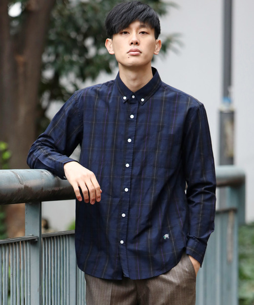 Ressaca(レサーカ)の「ブロードボタンダウンシャツ(シャツ/ブラウス・メンズ・ホワイト/ブラック/ネイビー/ブルー/ブラック×ホワイト/ブラック系その他/ブラウン系その他/グリーン系その他/ブルー系その他/ホワイト×ネイビー/ブルー系その他2・S/M/L/XL)」の10枚目の写真