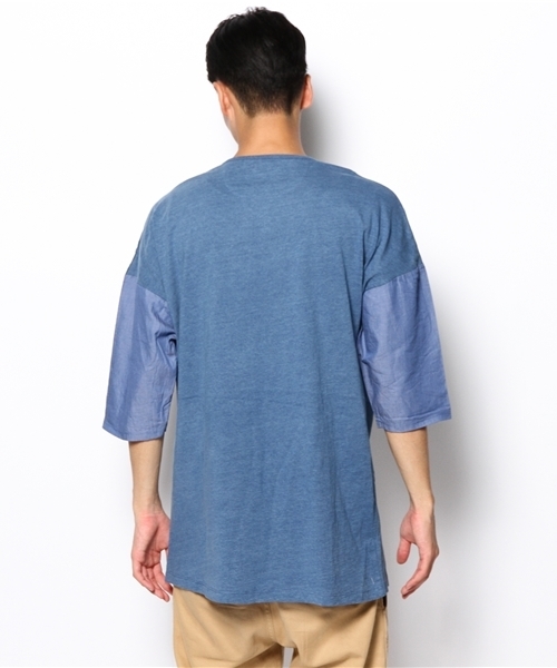 SHIPS JET BLUE(シップスジェットブルー)の「JB: ドロップショルダー ポケットTee(Tシャツ/カットソー・メンズ・ライトブルー/ネイビー・SMALL/MEDIUM)」の5枚目の写真