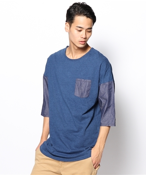 SHIPS JET BLUE(シップスジェットブルー)の「JB: ドロップショルダー ポケットTee(Tシャツ/カットソー・メンズ・ライトブルー/ネイビー・SMALL/MEDIUM)」の11枚目の写真