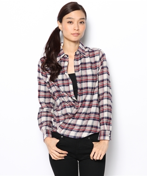 laule'a sunny side store(ラウレアサニーサイドストア)の「チェックネルシャツ(シャツ/ブラウス・レディース・イエロー/レッド/ネイビー/ダークブラウン・FREE)」の13枚目の写真