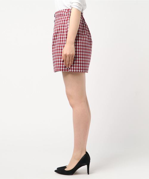 WEGO（ウィゴー）の「WEGO/ボタンチェックミニスカパン（スカート・レディース・ベージュ系その他2/イエロー系その他3/グリーン系その他2/レッド系その他2・FREE）」の5枚目の写真