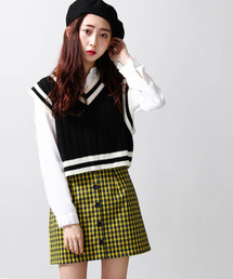 WEGO | WEGO/ボタンチェックミニスカパン(スカート)