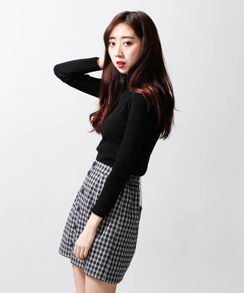 WEGO（ウィゴー）の「WEGO/ボタンチェックミニスカパン（スカート・レディース・ベージュ系その他2/イエロー系その他3/グリーン系その他2/レッド系その他2・FREE）」の8枚目の写真