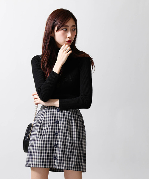 WEGO（ウィゴー）の「WEGO/ボタンチェックミニスカパン（スカート・レディース・ベージュ系その他2/イエロー系その他3/グリーン系その他2/レッド系その他2・FREE）」の9枚目の写真