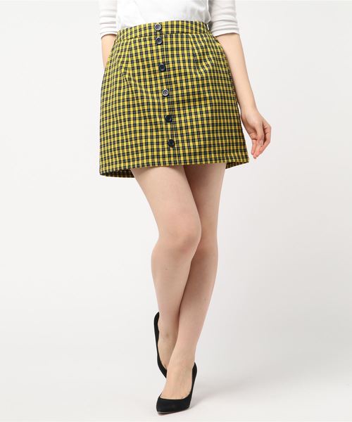 WEGO（ウィゴー）の「WEGO/ボタンチェックミニスカパン（スカート・レディース・ベージュ系その他2/イエロー系その他3/グリーン系その他2/レッド系その他2・FREE）」の12枚目の写真