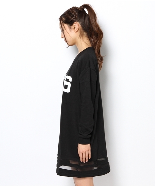 WEGO（ウィゴー）の「WEGO/メッシュラインスウェットワンピース（ワンピース・レディース・オフホワイト/ブラック/ブルー・FREE）」の15枚目の写真