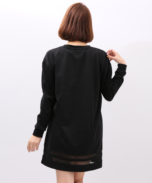 WEGO（ウィゴー）の「WEGO/メッシュラインスウェットワンピース（ワンピース・レディース・オフホワイト/ブラック/ブルー・FREE）」の16枚目の写真