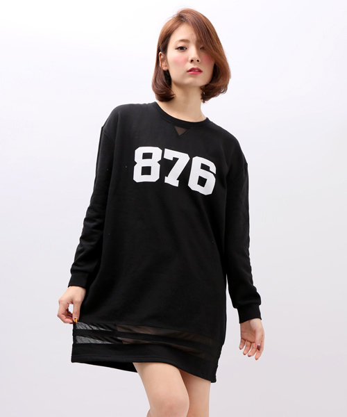 WEGO（ウィゴー）の「WEGO/メッシュラインスウェットワンピース（ワンピース・レディース・オフホワイト/ブラック/ブルー・FREE）」の11枚目の写真