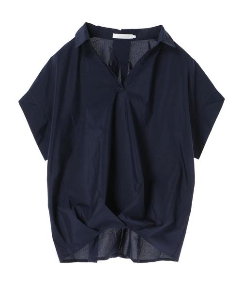 AMERICAN HOLIC（アメリカンホリック）の「チューリップ袖スキッパー裾タックブラウス＊（シャツ/ブラウス・レディース・ネイビー/オフホワイト/その他5/ストライプ/チェック/ブルー系その他7・M/L）」の8枚目の写真