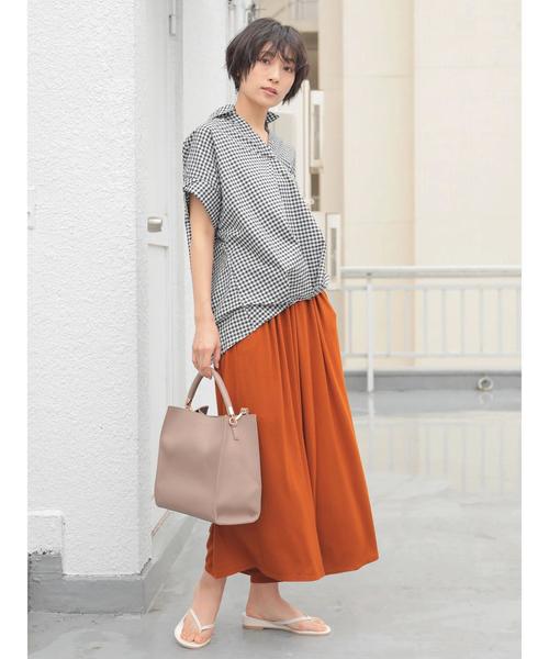 AMERICAN HOLIC（アメリカンホリック）の「チューリップ袖スキッパー裾タックブラウス＊（シャツ/ブラウス・レディース・ネイビー/オフホワイト/その他5/ストライプ/チェック/ブルー系その他7・M/L）」の11枚目の写真