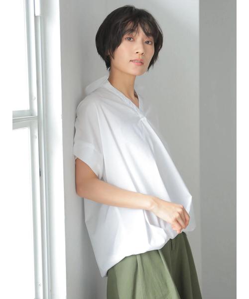 AMERICAN HOLIC（アメリカンホリック）の「チューリップ袖スキッパー裾タックブラウス＊（シャツ/ブラウス・レディース・ネイビー/オフホワイト/その他5/ストライプ/チェック/ブルー系その他7・M/L）」の19枚目の写真