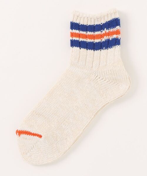 ANONYMOUSISM(アノニマスイズム)の「【ANONYMOUSISM】3ラインスラブ/クォーター丈ソックス/アノニマスイズム(ソックス/靴下・メンズ・ネイビー/オフホワイト/モスグリーン/ブラウン/グレー/ベージュ/ライトグレー/ブラウン系その他/ネイビー系/ホワイト系その他/オートミール/アイボリー・25cm~27cm/23cm~25cm)」の4枚目の写真