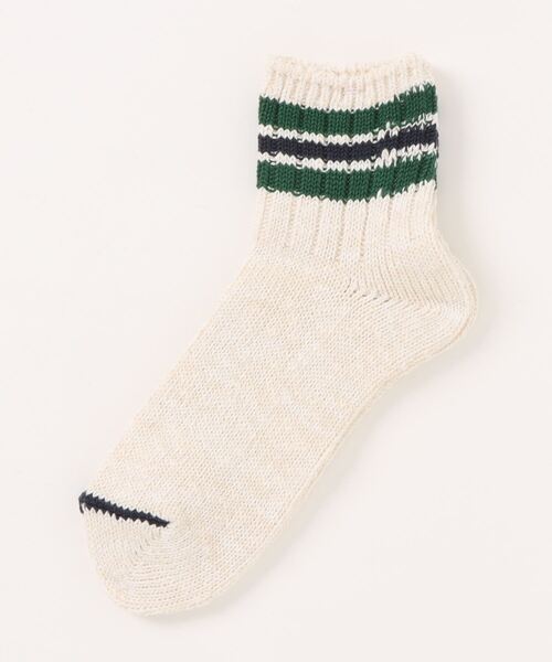 ANONYMOUSISM(アノニマスイズム)の「【ANONYMOUSISM】3ラインスラブ/クォーター丈ソックス/アノニマスイズム(ソックス/靴下・メンズ・ネイビー/オフホワイト/モスグリーン/ブラウン/グレー/ベージュ/ライトグレー/ブラウン系その他/ネイビー系/ホワイト系その他/オートミール/アイボリー・25cm~27cm/23cm~25cm)」の3枚目の写真