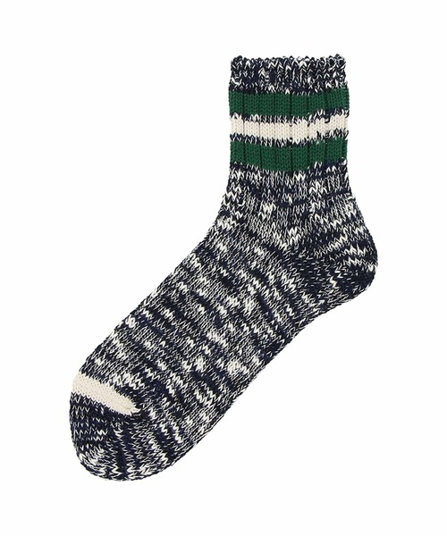 ANONYMOUSISM(アノニマスイズム)の「【ANONYMOUSISM】3ラインスラブ/クォーター丈ソックス/アノニマスイズム(ソックス/靴下・メンズ・ネイビー/オフホワイト/モスグリーン/ブラウン/グレー/ベージュ/ライトグレー/ブラウン系その他/ネイビー系/ホワイト系その他/オートミール/アイボリー・25cm~27cm/23cm~25cm)」の1枚目の写真