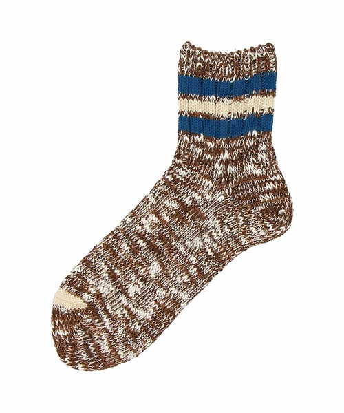 ANONYMOUSISM(アノニマスイズム)の「【ANONYMOUSISM】3ラインスラブ/クォーター丈ソックス/アノニマスイズム(ソックス/靴下・メンズ・ネイビー/オフホワイト/モスグリーン/ブラウン/グレー/ベージュ/ライトグレー/ブラウン系その他/ネイビー系/ホワイト系その他/オートミール/アイボリー・25cm~27cm/23cm~25cm)」の7枚目の写真