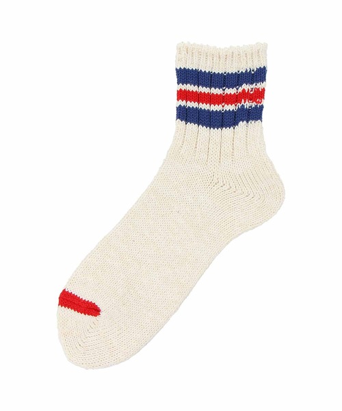 ANONYMOUSISM(アノニマスイズム)の「【ANONYMOUSISM】3ラインスラブ/クォーター丈ソックス/アノニマスイズム(ソックス/靴下・メンズ・ネイビー/オフホワイト/モスグリーン/ブラウン/グレー/ベージュ/ライトグレー/ブラウン系その他/ネイビー系/ホワイト系その他/オートミール/アイボリー・25cm~27cm/23cm~25cm)」の2枚目の写真