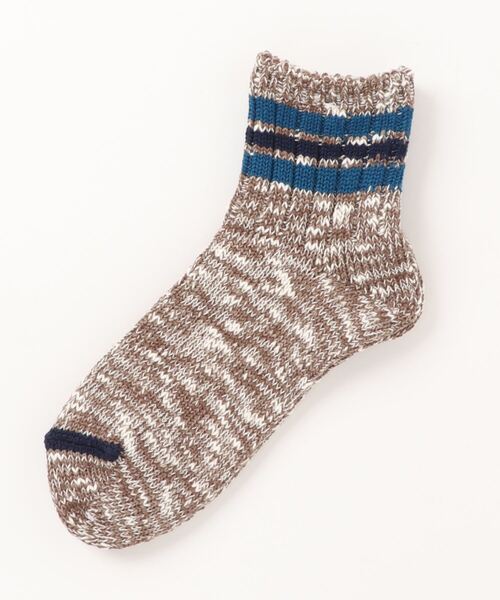 ANONYMOUSISM(アノニマスイズム)の「【ANONYMOUSISM】3ラインスラブ/クォーター丈ソックス/アノニマスイズム(ソックス/靴下・メンズ・ネイビー/オフホワイト/モスグリーン/ブラウン/グレー/ベージュ/ライトグレー/ブラウン系その他/ネイビー系/ホワイト系その他/オートミール/アイボリー・25cm~27cm/23cm~25cm)」の14枚目の写真