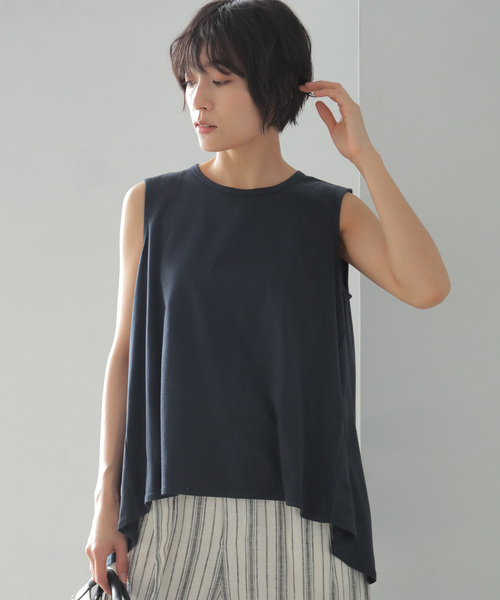 AMERICAN HOLIC（アメリカンホリック）の「バックフレアノースリーブカットプルオーバー（Tシャツ/カットソー・レディース・オフホワイト/その他7/ラベンダー/ネイビー・FREE）」の3枚目の写真