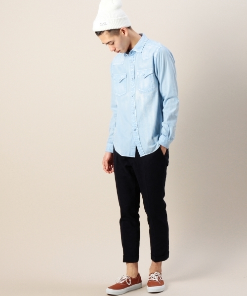 BEAUTY&YOUTH UNITED ARROWS（ビューティーアンドユースユナイテッドアローズ）の「BY オーバーダイ ジャカード ノープリーツ アンクルパンツ◆（その他パンツ・メンズ・ネイビー/オリーブ・X-LARGE/LARGE/SMALL/MEDIUM）」の5枚目の写真