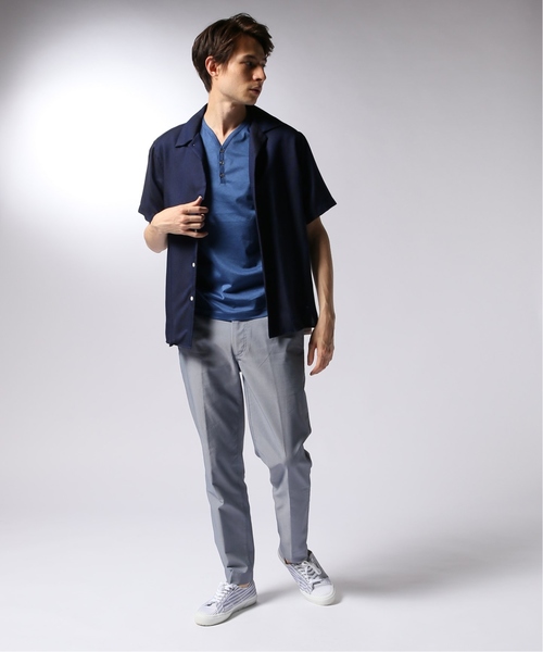 EDIFICE（エディフィス）の「CITA / チータ ヘンリーネックTシャツ（Tシャツ/カットソー・メンズ・ブルー系その他/グレー/カーキ・44/46/48/50）」の8枚目の写真