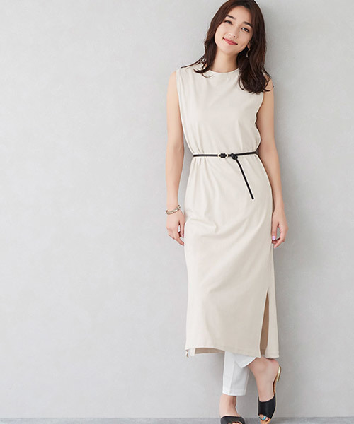 ノースリーブiラインカットソーロングワンピース 袖なし ワンピース Pierrot ピエロ のファッション通販 Zozotown